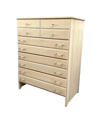 #ad Refinished Glamorous Vintage Solid Maple 4 Drawer Dresser