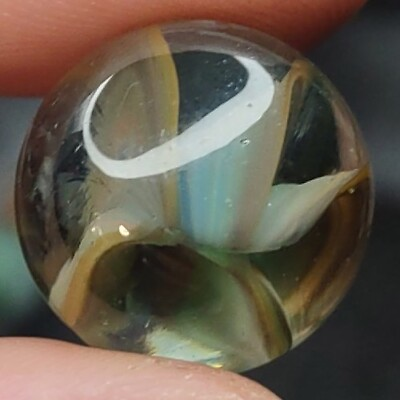#ad SWEET Multicolor Glass Hybrid 💎 CLEAR BASE Vitro Cateye Vintage Marbles .62quot; NM