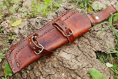 #ad HANDMADE Hand Crafted BELT SHEATH Holster Genuine Leather For FIXED BLADE KNIFE