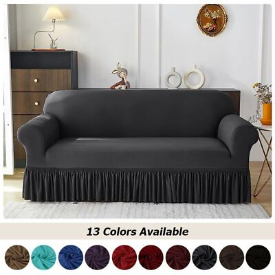 #ad Elastic Armchair Cover Living Room Solid Color Dressed Sofa Cover 1 2 3 4 seat