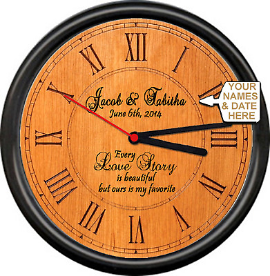 #ad Personalized Wedding Anniversary Names Date Love Story Gift Sign Wall Clock