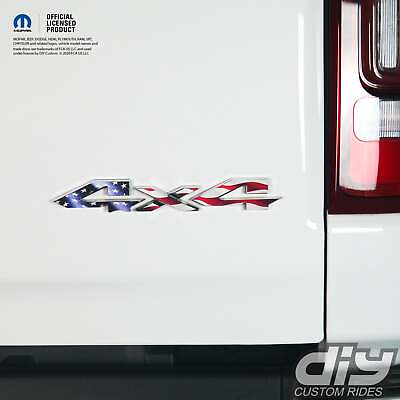 #ad RAM 4x4 Emblem Overlay Decals AMERICAN FLAG Fits 2009 2023 1500 5500