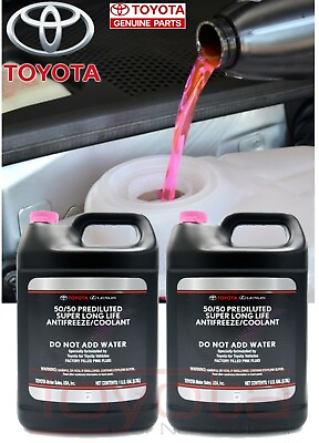 #ad 2 Pack OEM Toyota Lexus Super Long Life Pink Antifreeze Coolant 50 50 Prediluted