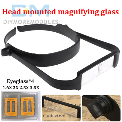 #ad Headband Magnifie 1.6X 3.5X Lens Magnifying Visor Glasses Jewelry Watch Repair