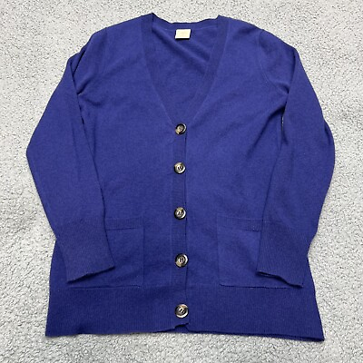 #ad Olivia amp; Grace Sweater Womens Medium Cardigan Cashmere Blue Knit Long Sleeve