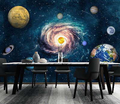 #ad 3D Universe Planets 3823 Wall Paper Wall Print Decal Deco Wall Mural CA Romy