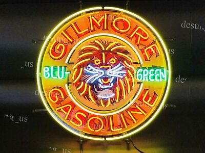 #ad New Gilmore Gasoline Blu Green 24quot;x20quot; Neon Light Sign Lamp HD Vivid Printing