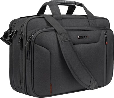 #ad Stylish Laptop Bag Briefcase 17.3“ Laptop Case Expandable Messenger Bag Black $52.52