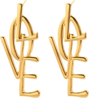 #ad Simple Punk Love Letter Large Long Dangle Earrings Fashion English Alphabet Lo