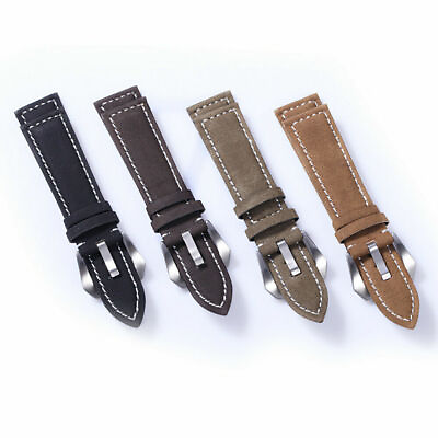 #ad Men Women Nubuck Leather Watch Strap Band Wristwatch Belt Replacement 18mm 24mm $3.15
