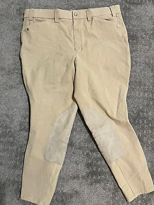 #ad Ariat Womens Heritage Breeches US 36R Front Zip Pants Actual Brown Tan