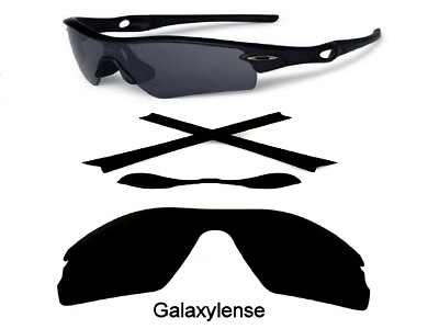 #ad Galaxy Replacement Black Polarized Lenses Rubber Kits For Oakley Radar Path