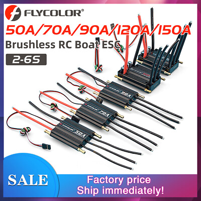 #ad Flycolor 50A 90A 120A 150A Waterproof Brushless ESC for RC Ship Boat Yacht $36.89
