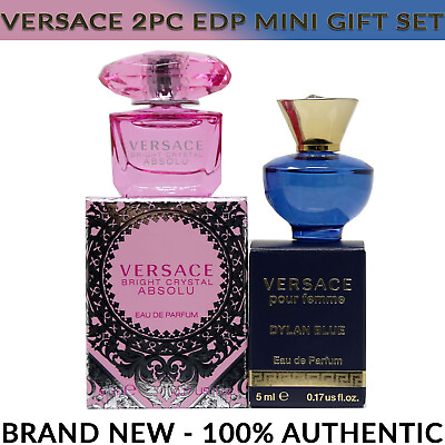 #ad 2pc Mini Gift Versace Bright Crystal Absolu EDP 5ml and Dylan Blue Femme EDP 5ml $22.89