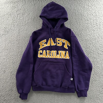 #ad Vintage East Carolina Russell Athletic Mens Hoodie Purple Size XS Cotton Blend $32.49