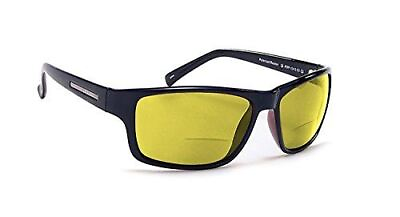 #ad Coyote Eyewear BP 13 Polarized BiFocal Reading Sunglasses Black Yellow Lens2.00