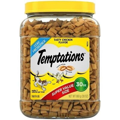 #ad TEMPTATIONS Classic Crunchy and Soft Cat Treats Tasty Chicken Flavor 30 oz. Tub