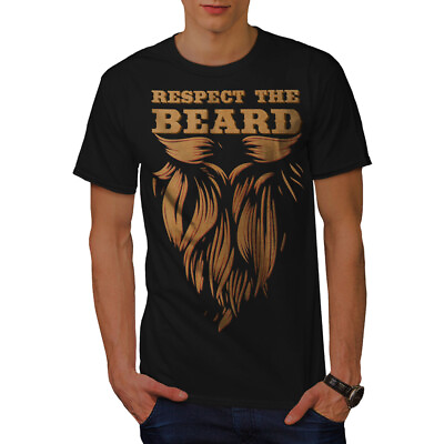 #ad Wellcoda Respect Beard Hippie Mens T shirt Fashion Graphic Design Printed Tee