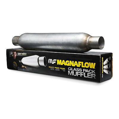 #ad MagnaFlow Performance 2.5quot; In Out Universal Exhaust Muffler 26quot; Body 4quot; Round