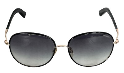 #ad Authentic TOM FORD TF 498 BLACK Plastic Round Sunglasses Black Gradient Lens