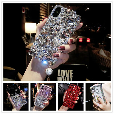 #ad Diamond Crystal Rhinestone Glitter Handmade Protective Phone Clear Case Cover