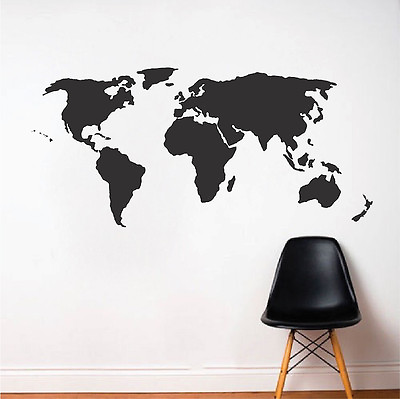 #ad World Wall Decal Atlas Wall Vinyl World Map Wall Sticker Large World Map f37