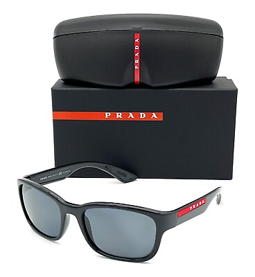 #ad Prada Linea Rossa PS 05VS 1AB02G Black Dark Gray Polarized 57mm Sunglasses