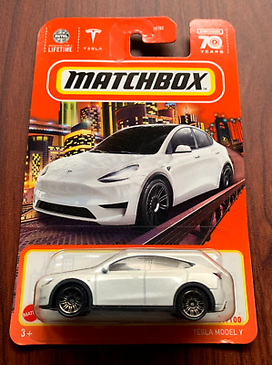 #ad Matchbox 70th Years Tesla Model Y 89 100 White NEW