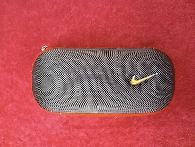 #ad Nike Glasses Case Silver Orange Swoosh