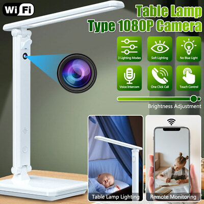 #ad Night LED Light Table Desk Lamp Soft Lighting amp; 1080P Wifi Voice Security Camera