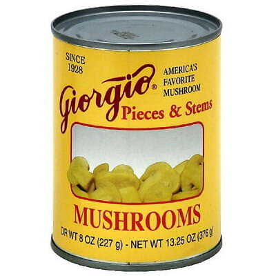 #ad Giorgio Mushroom Pieces amp; Stems 8Oz Pack of 12 Dairy Free Delicious Protein 2g