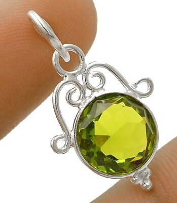 #ad Natural 2CT Peridot 925 Solid Sterling Silver Pendant 1 1 5#x27;#x27; Long NW5 4