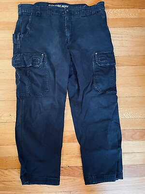 #ad Duluth Trading Men’s Measure 40x28 Flex Fire Hose Pants Relaxed Fit Black Cargo