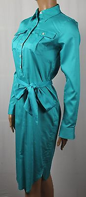 #ad Ralph Lauren Knee Length Long Sleeve Turquoise Dress NWT $119