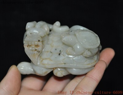 #ad China Jadeite Emerald Jade longevity animal loong tortoise dragon turtle statue
