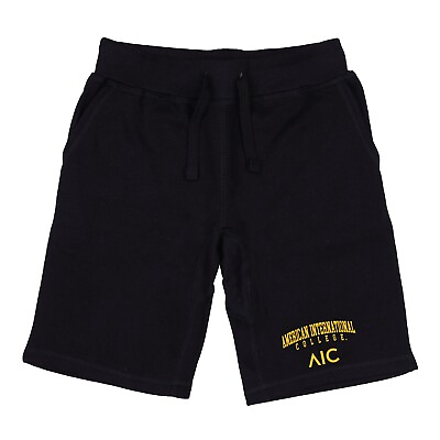 #ad American International College Yellow Jackets NCAA College Fleece Seal Shorts