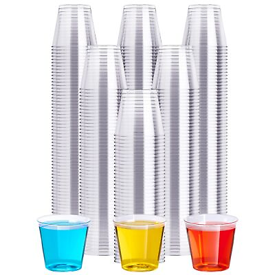 #ad 1 OZ 500 Pack Plastic Shot Glasses Disposable Cups 1 Ounce Tasting Cups Par...