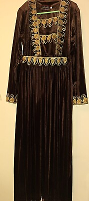 #ad Ladies brown Embroidered Maxi Dress size 2
