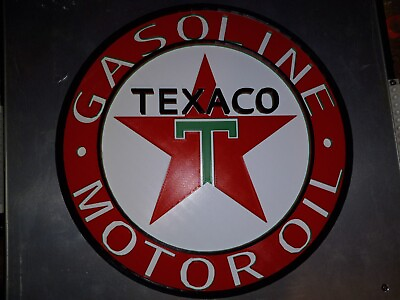 #ad 12quot; Texaco motor oil gasoline 3D vintage style gas pump plate sign 3D Printed