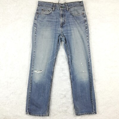#ad Tommy Hilfiger Mens Jeans Tommy Fit Straight Leg Blue Denim Light Wash 33x32