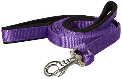 #ad Nylon Padded Double Handle Dog Leash Warranted Replaceable Snap 1quot; X 4#x27;