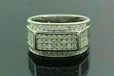 #ad 2CT Round Cut Simulated Diamond Engagement Band Ring 925 Sterling Silver