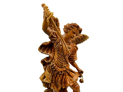 #ad Unique Hand Carved wooden St. Michael figure Gift Made In The Holy Land $640.00