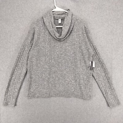 #ad NWT BP Nordstrom Gray Cowl Neck Long Sleeve Lightweight Sweater Size L $14.95
