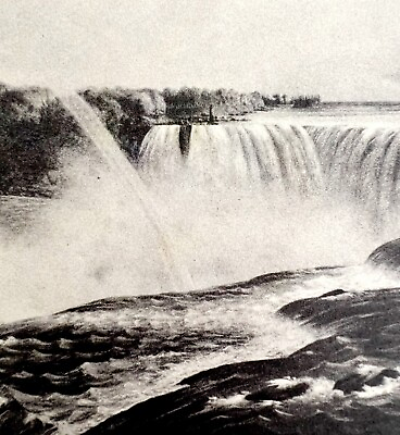 #ad Niagara Falls Canadian Side 1942 Art Antique Print Natural Wonders DWV5B