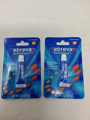 #ad Abreva Docosanol Cold Sore and Fever Blister Cream 2 Tube 2 g Exp 04 2024