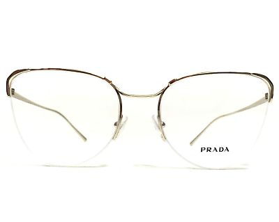 #ad PRADA Eyeglasses Frames VPR 60U ZVN 1O1 Polished Gold Cat Eye Oversize 53 19 140