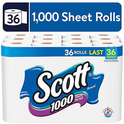 #ad Scott 1000 Toilet Paper 36 Rolls 1000 Sheets per Roll