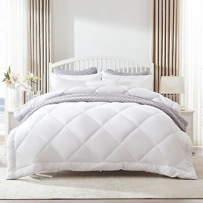 #ad Sleep Zone Queen Sized Reversible Cooling Comforter White