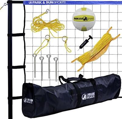 #ad Outdoor Volleyball Net System Portable Blue NEW